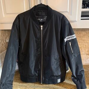 Hard Rock Cafe Black Zip-Up Bomber Jacket